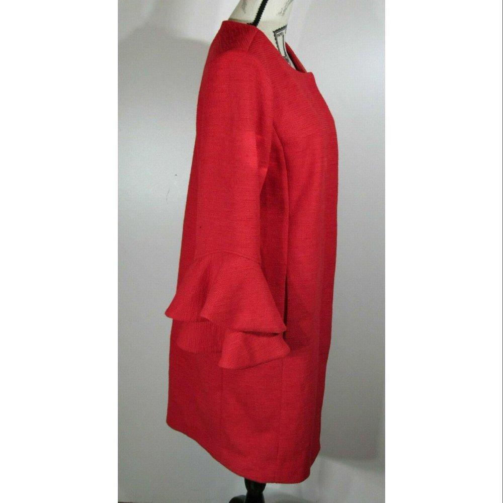 EMERSON ROSE Ruffle Sleeve Long Jacket, Red, Womens Size Large - Picture 4 of 9